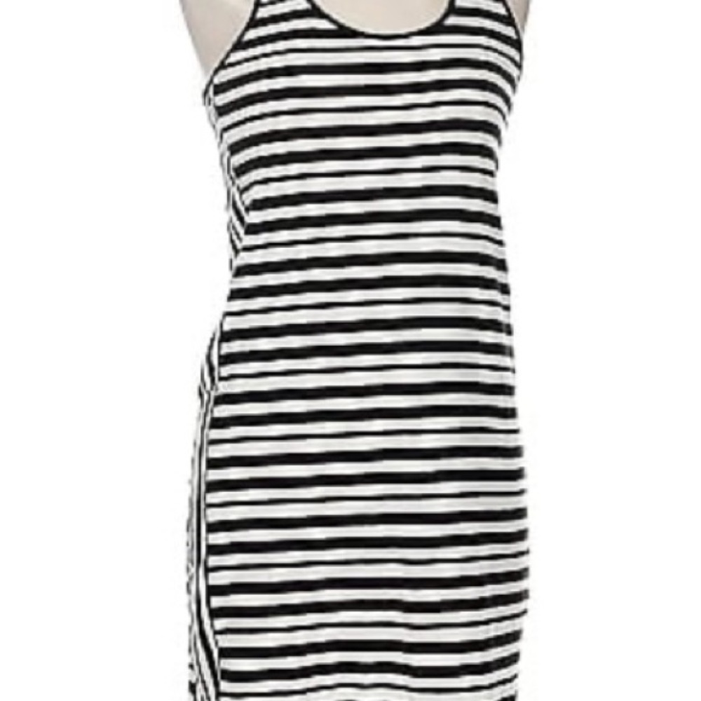 * LOFT Black and White Racerback stylish tank dress